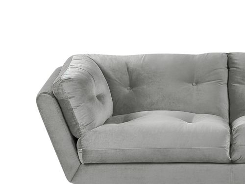 Sofa 3-osobowa welurowa szara LENVIK na Arena.pl