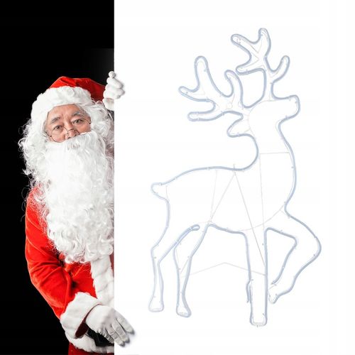 Lampki Zewnętrzne Świąteczne Renifer Dekoracja Ozdoba LED Neon Biały IP44 na Arena.pl