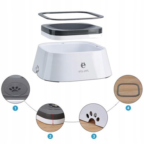 DUŻA MISKA NIECHLAPIĄCA DLA PSA 2L ELS PET, PRZENOŚNA, ANTYPOŚLIZGOWA na Arena.pl