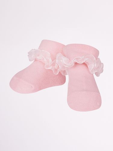 SKARPETY Z FALBANKĄ SKFA/BABY 3-6 miesięcy różowy na Arena.pl