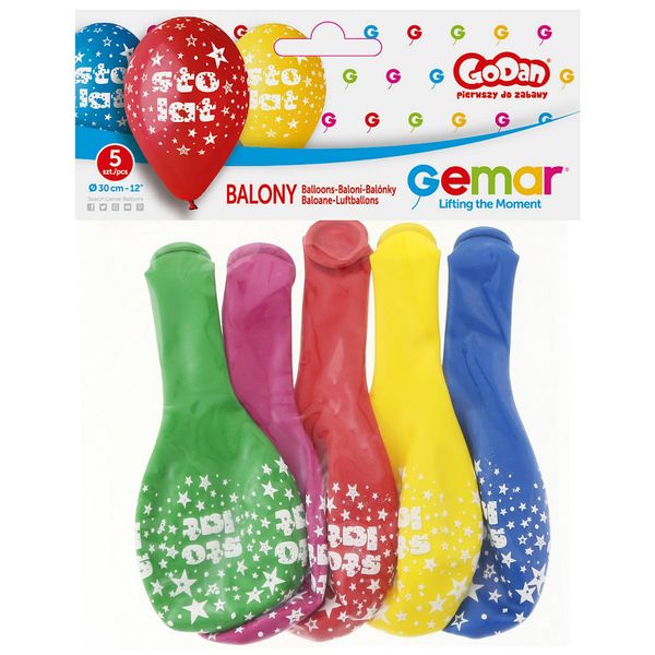 BALON STO LAT - 5 SZT zdjęcie 1