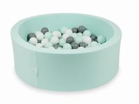Suchy basen miętowy 90x30 z piłeczkami 200 sztuk (białe, szare, jasnomiętowe)