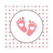 serwetki różowe baby shower stopki wózek 15szt