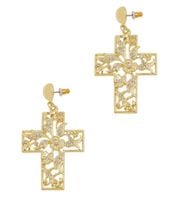 Kolczyki ażurowe krzyże kryształowe (P21/WIO/10AU)