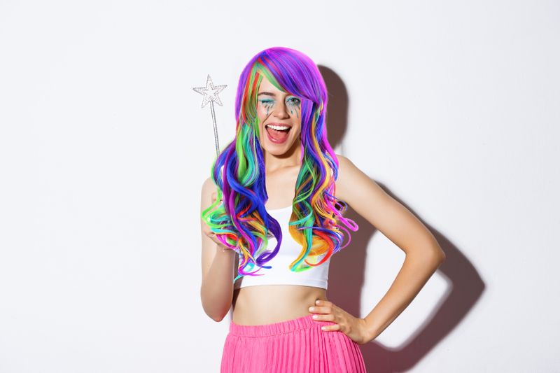 Peruka multicolor 80 cm zdjęcie 6