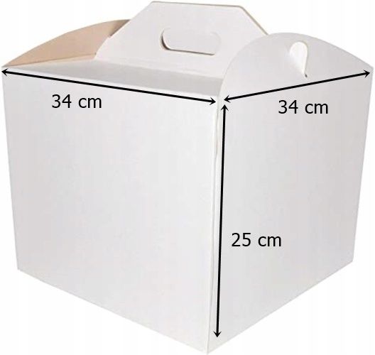 OPAKOWANIE KARTON PUDEŁKO NA TORT DEKORACJE WESELE KOMUNIA 34x34x25 zdjęcie 2