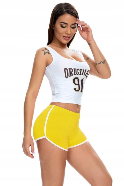 SZORTY Damskie SPORTOWE Wygodne SPODENKI Żółte M zdjęcie 5