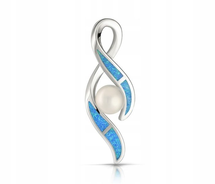 SREBRNA ZAWIESZKA 925 PERŁA OPAL NIESKOŃCZONOŚĆ zdjęcie 9