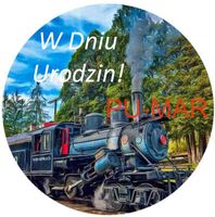 Opłatek na tort Urodziny Ciuchcia Pociąg Lokomotywa Tekst Gratis Gruby 20cm