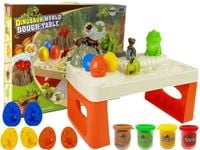 Stolik Ciastolina Dinozaury Jajka Foremka Wulkan ze Świecącą Lawą 4 Kolory