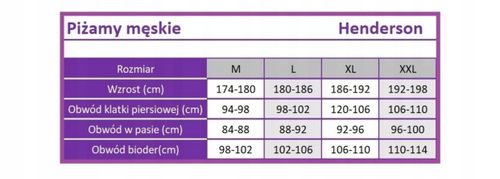 HENDERSON BLOCK piżama męska długa klasyczna XL na Arena.pl