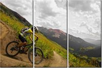 60 90CM OBRAZ 3 ELEM ZJAZD CRESTED BUTTE ZACH DISCHNER DRUK PŁÓTNO RAMA