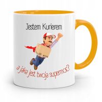 Kubek Żółty Dla Kuriera Jestem Kurierem Prezent Z Nadrukiem Ze Zdjęciem