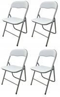 Krzesło składane bankiet catering białe - 4 sztuki