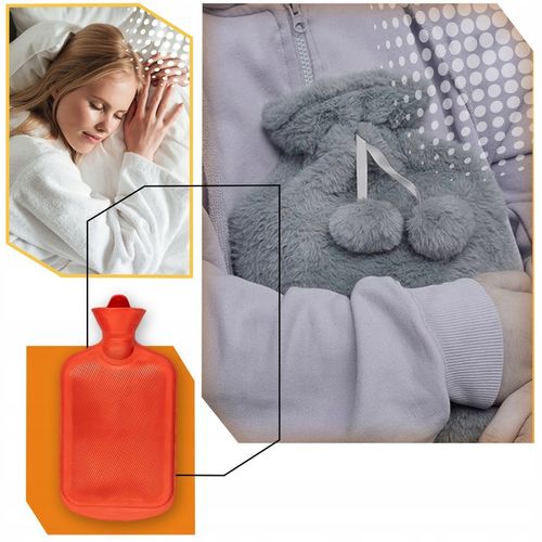 Duży Termofor Gumowy w Pokrowcu Ogrzewacz Pluszowy w Sweterku na Wodę XXL na Arena.pl