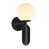 Ścienny kinkiet kula Aldeva WL-02340-1-BK Italux metalowa szklana biały czarny