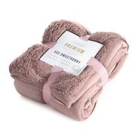 Koc TEDY imitujący buklę 200X220 różowy