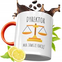 Kubek Pomarańczowy Dla Dyrektora Prezent Z Nadrukiem Ze Zdjęciem