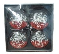 bombki szklane 4szt  dysk  3778