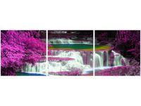 90X30CM FIOLETOWA KASKADA TRÓJ OBRAZ