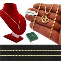 ZŁOTY NASZYJNIK DWA SERCA ŁAŃCUSZEK GUCCI ZAWIESZKA SERDUSZKO 925 DLA ŻONY