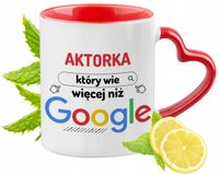 Kubek Dla Aktorki Czerwony Z Uszkiem W Kształcie Serca Na Prezent