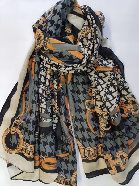 Elegancki szal czarno-szary 13 zdjęcie 6