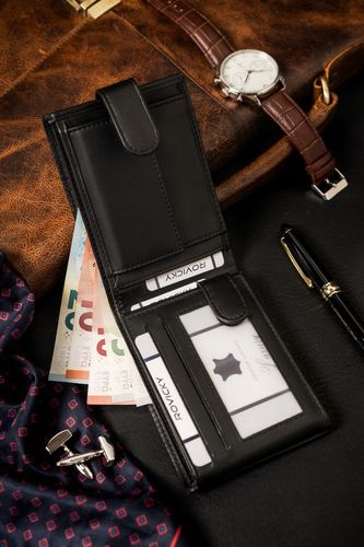 duży portfel męski ze skóry ekologicznej w orientacji poziomej - 4u cavaldi na Arena.pl