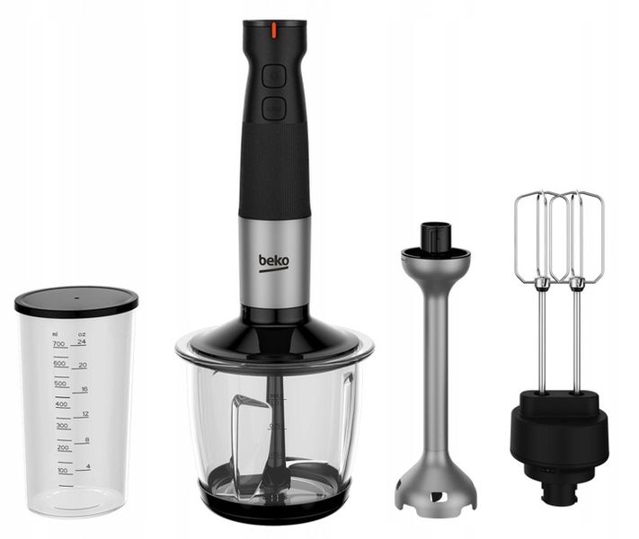 Blender ręczny Beko HBA 81762BX 750W 12 prędkości 4 ostrza 700 ml Stal zdjęcie 1