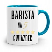 Dla Baristy Baristki Kawiarki Kubek Błękitny Z Nadrukiem Ze Zdjęciem