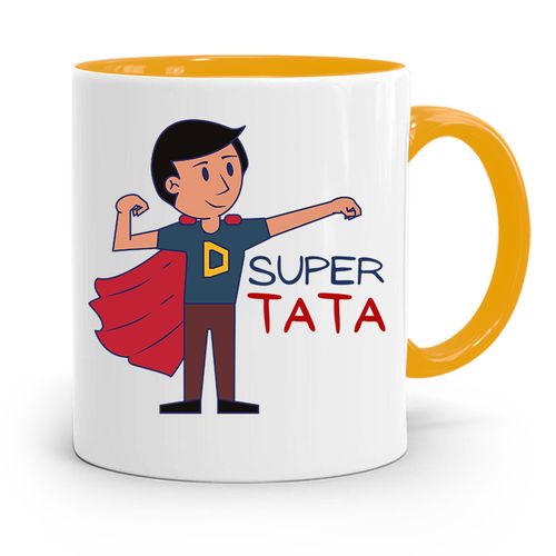 Kubek Żółty Dzień Ojca Dla Taty Super Tata Prezent Z Nadrukiem Ze Zdjęciem na Arena.pl