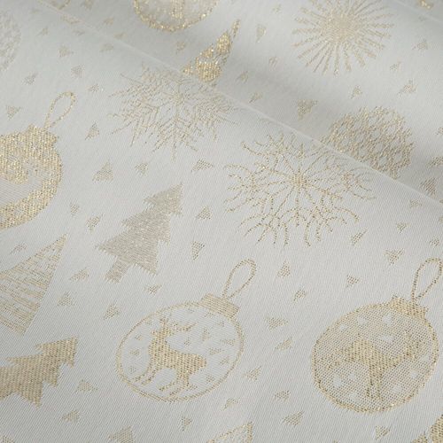 Obrus dekoracyjny FLASH-14 135x180 złoty z motywem świątecznym na Arena.pl