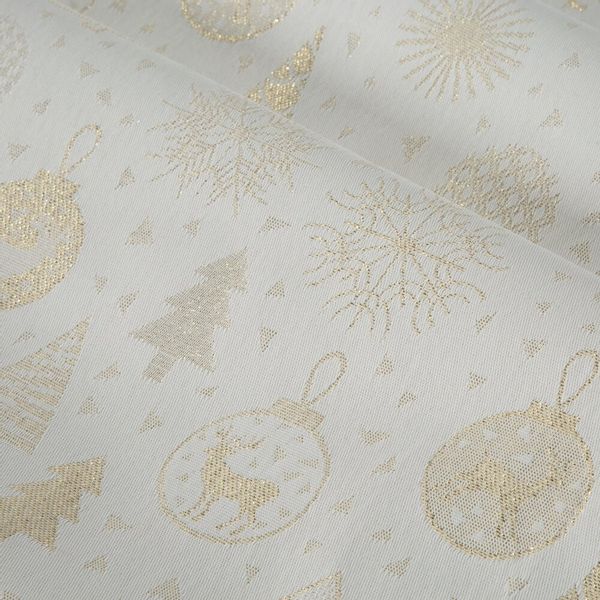 Obrus dekoracyjny FLASH-14 135x180 złoty z motywem świątecznym zdjęcie 4