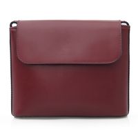 VERA PELLE torebka damska skórzana listonoszka z paskiem V030 c.bordowa