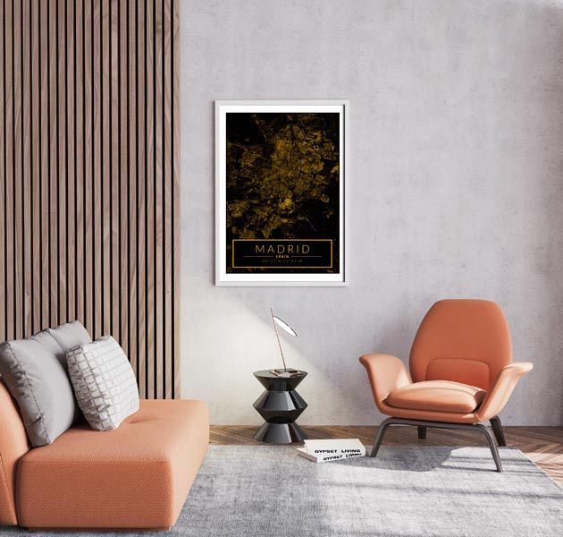Madrid mapa złota - plakat 20x30 cm zdjęcie 3