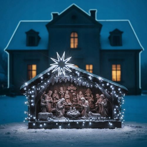 LAMPKI CHOINKOWE BIAŁY Z EFEKTEM ZIMNYM 500 LED 35M ZEW. DOMOWE 8 funkcji na Arena.pl