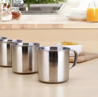 kubek stalowy 12cm z uchem 1,15l  XJ4971