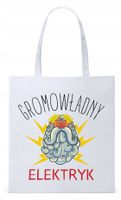 Dla Elektryka Na Prezent Torba Eco Biała Shopper Z Nadrukiem Ze Zdjęciem