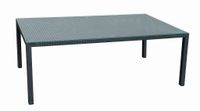Stół obiadowy czarny technorattan 200 x 100 cm
