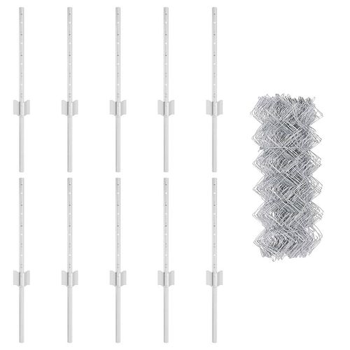 Ogrodzenie z słupkami Srebrny 0.4 x 10 m Stal na Arena.pl