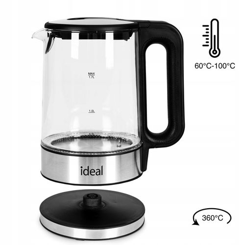 Czajnik elektryczny Ideal IK1103 2200 W 1,7 l czarny na Arena.pl