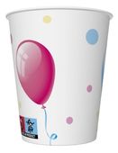 Kubeczki papierowe urodzinowe Tort Balony, 8 szt.