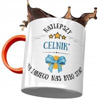 Kubek Pomarańczowy Dla Celnika Najlepszy Celnik Z Nadrukiem Ze Zdjęciem