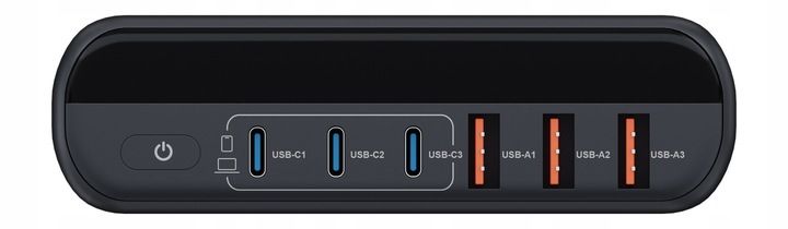 Ładowarka sieciowa z adapterami Newell GaN Tech T-power 140W 3xUSB-C 3xUSB zdjęcie 14