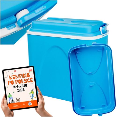 LODÓWKA TURYSTYCZNA 24L na WKŁADY MROŻĄCE niebieska do AUTA kampera PODRÓŻY na Arena.pl