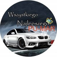 Opłatek na tort Urodziny BMW Auto Samochód Logo Tekst Gratis