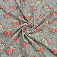 Róże Na Oliwce - Interlock - 100% bawełna 175g/m2