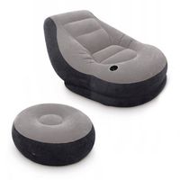 FOTEL DMUCHANY INTEX WELUR Z PODNÓŻKIEM I UCHWYTEM NA NAPÓJ