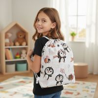 Plecak Worek Bawełniany dla dzieci Pingwiny