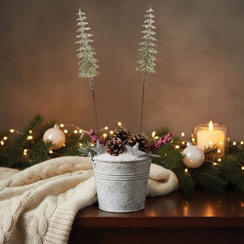 Mini choinki na druciku 44 cm ozdoby do stroika dekoracje świąteczne 12 szt na Arena.pl